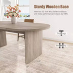 Table à manger ovale de 70,9" pour 6-8 personnes, grande table de cuisine avec base en bois épaisse et robuste, style ferme pour cuisine et salon