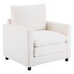 Fauteuil en velours côtelé surdimensionné avec pouf – Chaise confortable pour le salon