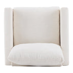 Fauteuil en velours côtelé surdimensionné avec pouf – Chaise confortable pour le salon