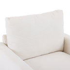 Fauteuil en velours côtelé surdimensionné avec pouf – Chaise confortable pour le salon