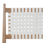 Lit plateforme Queen – Tête de lit en cuir tressé et cadre en bois massif