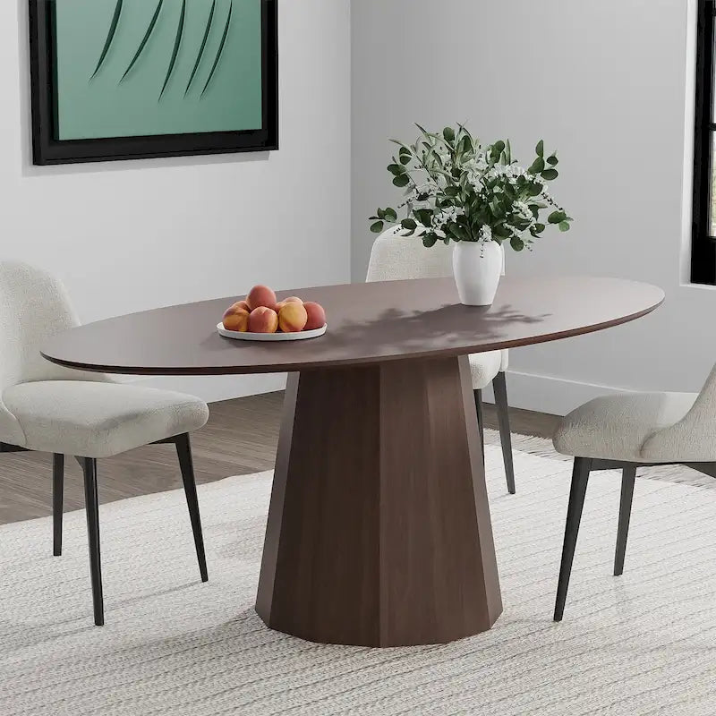 Table à manger ovale de 170 cm pour 6 personnes - 170x85x79 cm