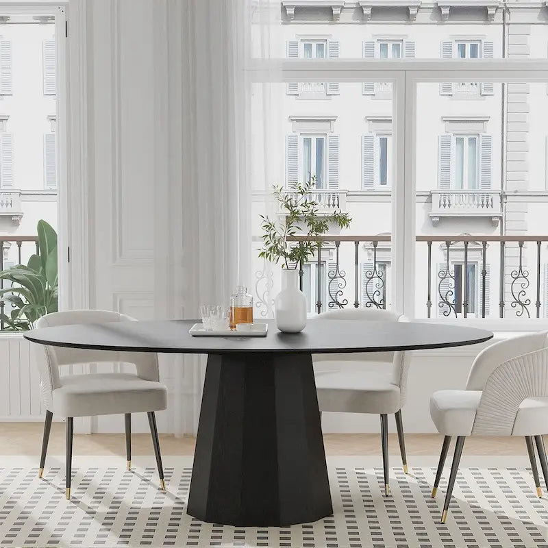 Table à manger ovale de 170 cm pour 6 personnes - 170x85x79 cm