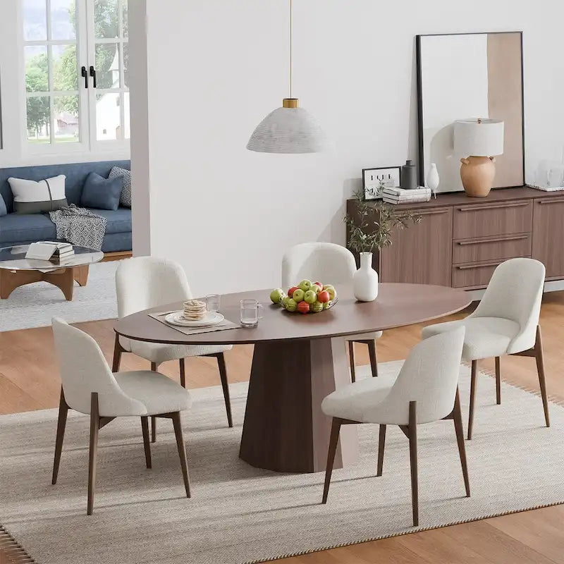 Table à manger ovale de 170 cm pour 6 personnes - 170x85x79 cm