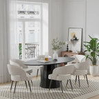 Table à manger ovale de 170 cm pour 6 personnes - 170x85x79 cm