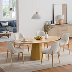 Table à manger ovale de 170 cm pour 6 personnes - 170x85x79 cm