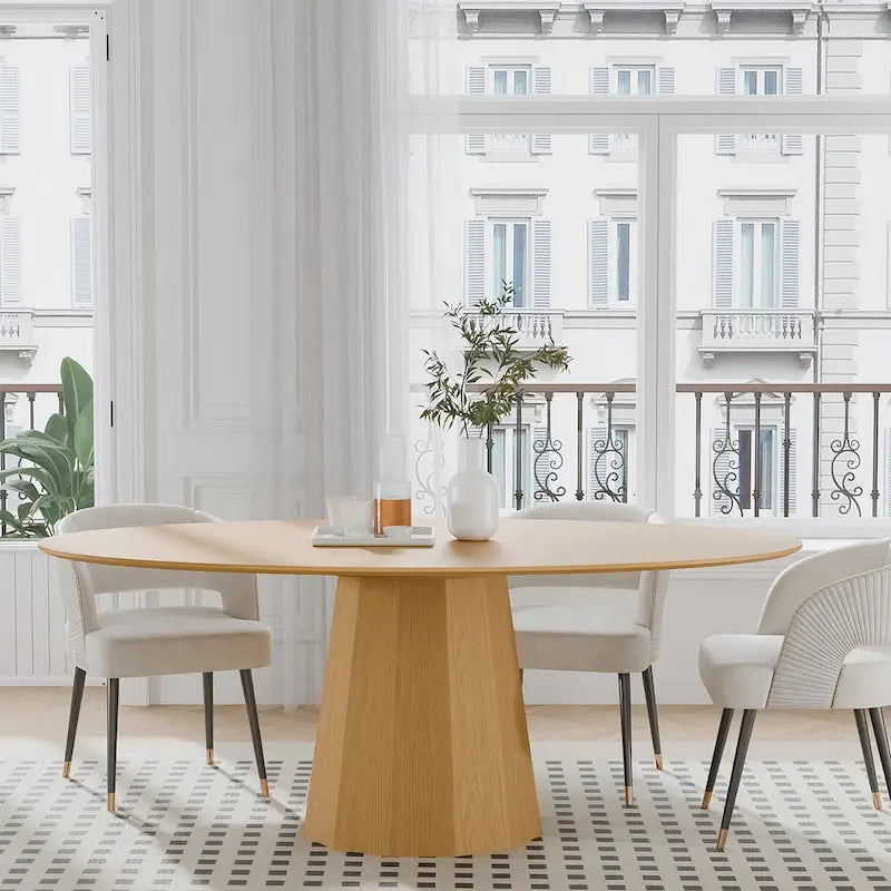 Table à manger ovale de 170 cm pour 6 personnes - 170x85x79 cm