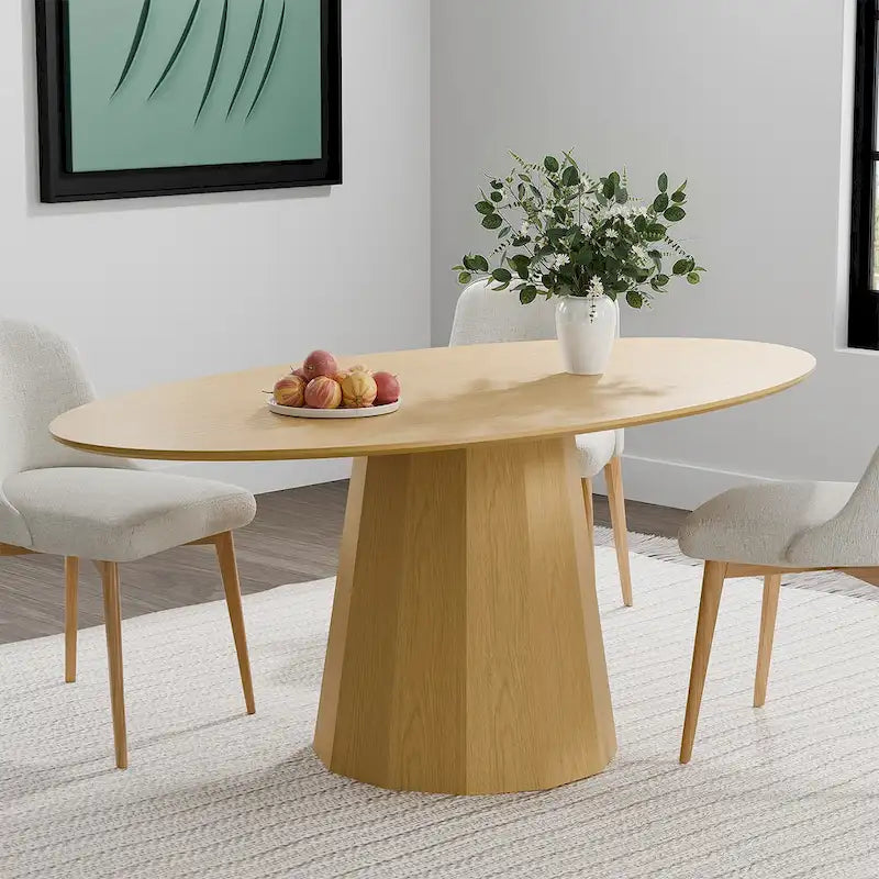 Table à manger ovale de 170 cm pour 6 personnes - 170x85x79 cm