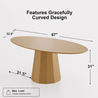 Table à manger ovale de 170 cm pour 6 personnes - 170x85x79 cm