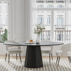 Table à manger ovale de 170 cm pour 6 personnes - 170x85x79 cm