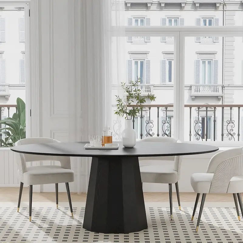 Table à manger ovale de 170 cm pour 6 personnes - 170x85x79 cm