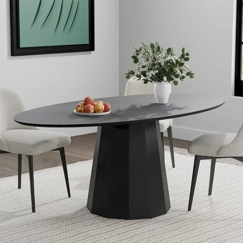 Table à manger ovale de 170 cm pour 6 personnes - 170x85x79 cm
