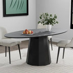 Table à manger ovale de 170 cm pour 6 personnes - 170x85x79 cm