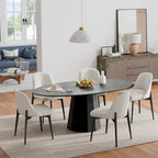 Table à manger ovale de 170 cm pour 6 personnes - 170x85x79 cm