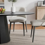Table à manger ovale de 170 cm pour 6 personnes - 170x85x79 cm
