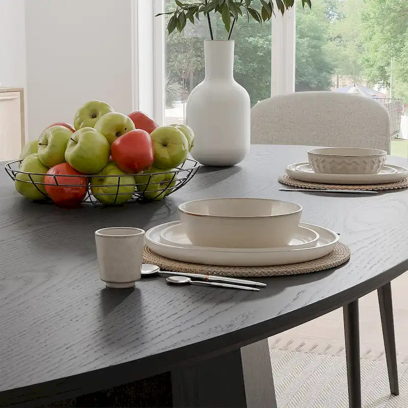Table à manger ovale de 170 cm pour 6 personnes - 170x85x79 cm