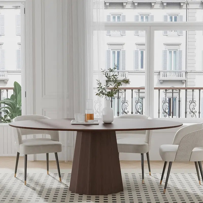 Table à manger ovale de 170 cm pour 6 personnes - 170x85x79 cm