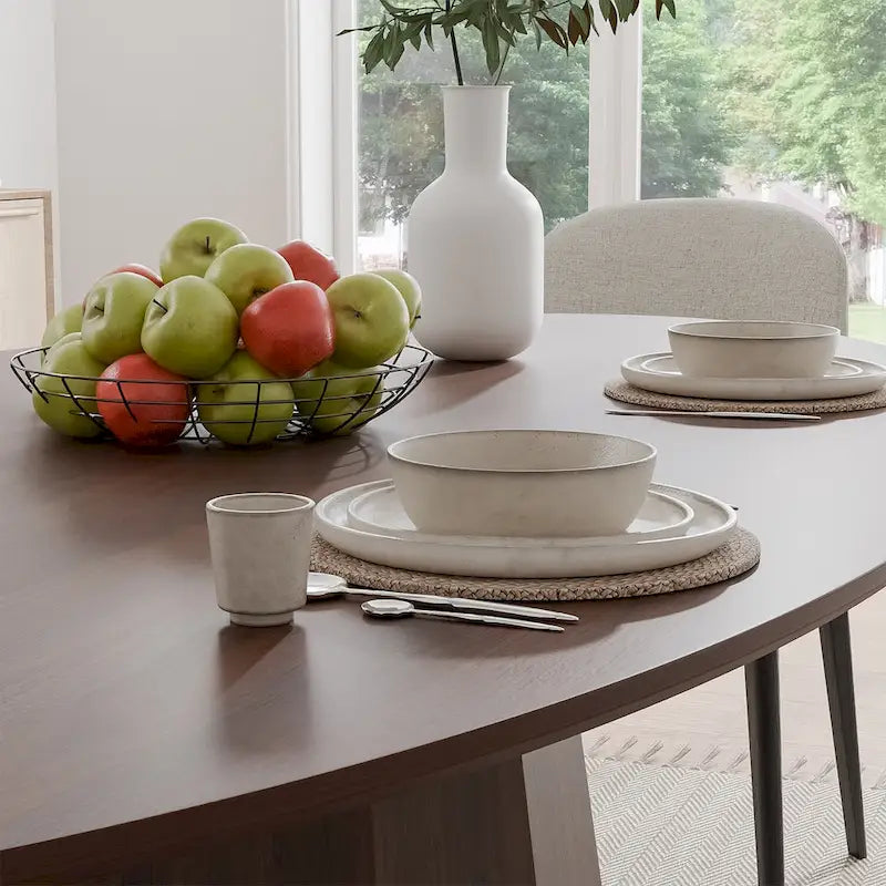 Table à manger ovale de 170 cm pour 6 personnes - 170x85x79 cm