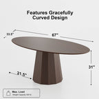 Table à manger ovale de 170 cm pour 6 personnes - 170x85x79 cm