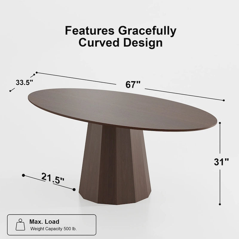 Table à manger ovale de 170 cm pour 6 personnes - 170x85x79 cm