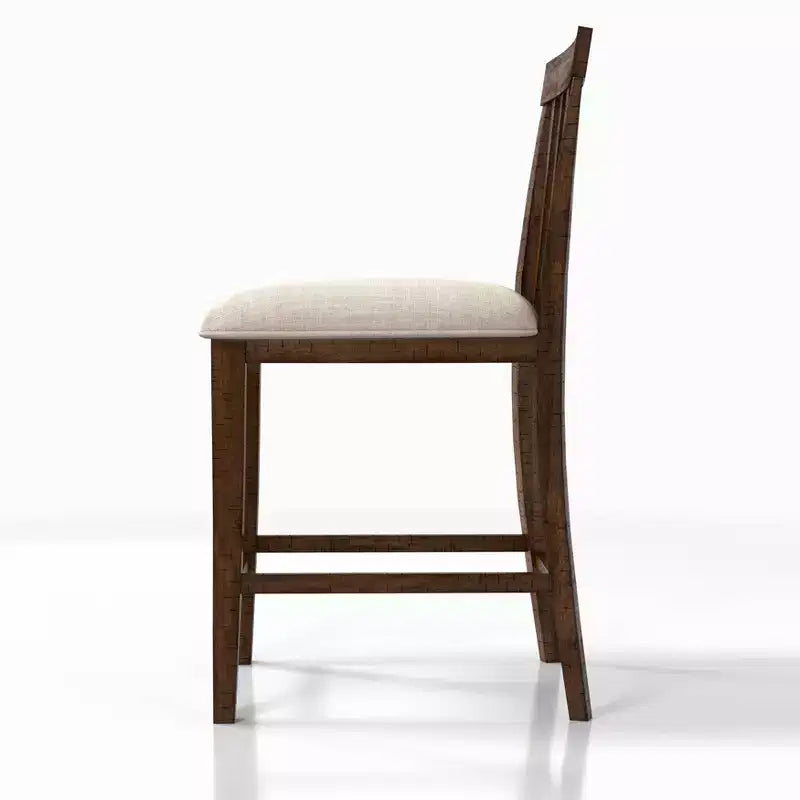 Lot de 2 tabourets de bar rembourrés Foret hauteur comptoir Chêne rustique - HOMES: Inside + Out