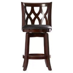 Tabouret de bar pivotant Boraam 61 cm (24") Cathedral hauteur comptoir, cerisier foncé Industries : Rembourré, pieds en bois dur laqué