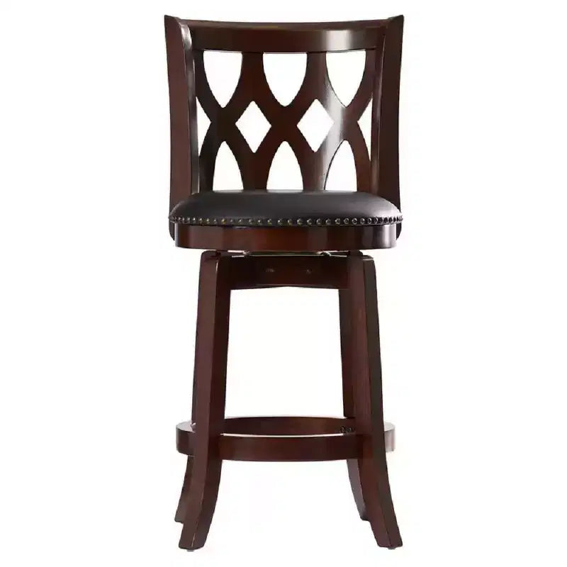 Tabouret de bar pivotant Boraam 61 cm (24") Cathedral hauteur comptoir, cerisier foncé Industries : Rembourré, pieds en bois dur laqué