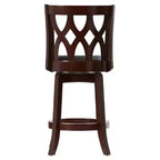 Tabouret de bar pivotant Boraam 61 cm (24") Cathedral hauteur comptoir, cerisier foncé Industries : Rembourré, pieds en bois dur laqué