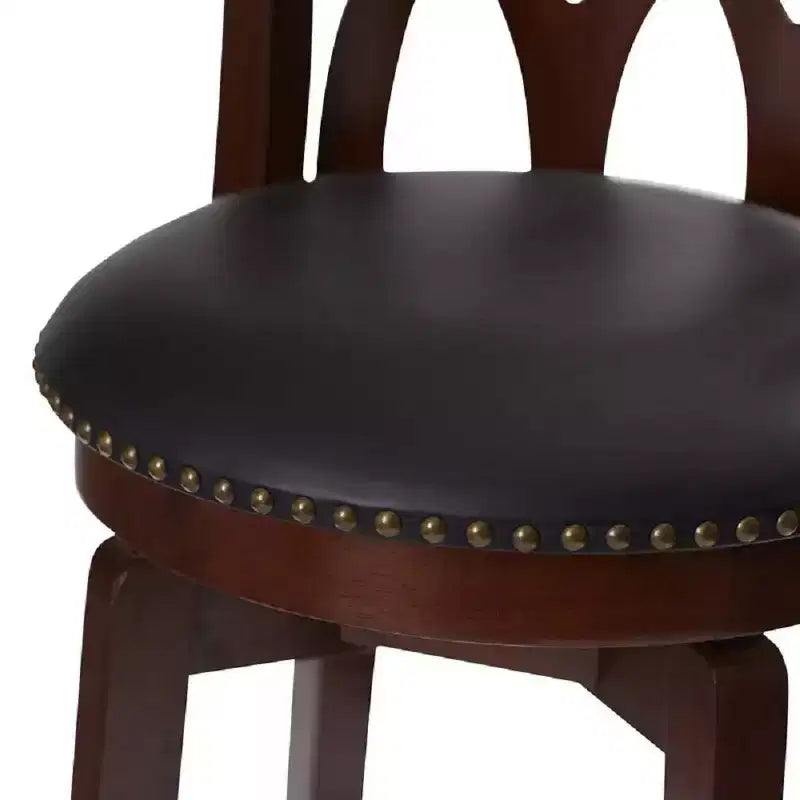 Tabouret de bar pivotant Boraam 61 cm (24") Cathedral hauteur comptoir, cerisier foncé Industries : Rembourré, pieds en bois dur laqué