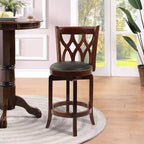 Tabouret de bar pivotant Boraam 61 cm (24") Cathedral hauteur comptoir, cerisier foncé Industries : Rembourré, pieds en bois dur laqué