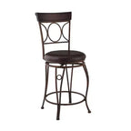 Circles Back 24" Upholstery Swivel Seat Counter Height Barstool Metal/Black - Linon: Elegant Design, Comfort Seating