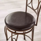 Tabouret de Bar Pivotant Rembourré Circles Back 61 cm (24 po) Hauteur Comptoir Métal/Noir - Linon : Design Élégant, Assise Confortable