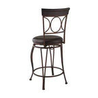 Tabouret de Bar Pivotant Rembourré Circles Back 61 cm (24 po) Hauteur Comptoir Métal/Noir - Linon : Design Élégant, Assise Confortable