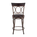 Tabouret de Bar Pivotant Rembourré Circles Back 61 cm (24 po) Hauteur Comptoir Métal/Noir - Linon : Design Élégant, Assise Confortable