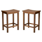 Set of 2 Easton Slat 24" Counter Height Barstool Mahogany - Christopher Knight Home: Armless, Dark Red, Hardwood Frame, Solid Pattern