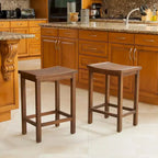 Lot de 2 tabourets de bar à hauteur de comptoir Easton Slat 24 po Acajou – Christopher Knight Home : Sans accoudoirs, Rouge foncé, Structure en bois dur, Motif uni