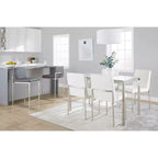 LumiSource Fuji Tabouret de bar dossier haut hauteur comptoir Acier inoxydable/PU gris