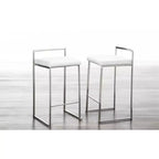 LumiSource Lot de 3 tabourets de bar hauteur comptoir Fuji Stacker Acier inoxydable/blanc