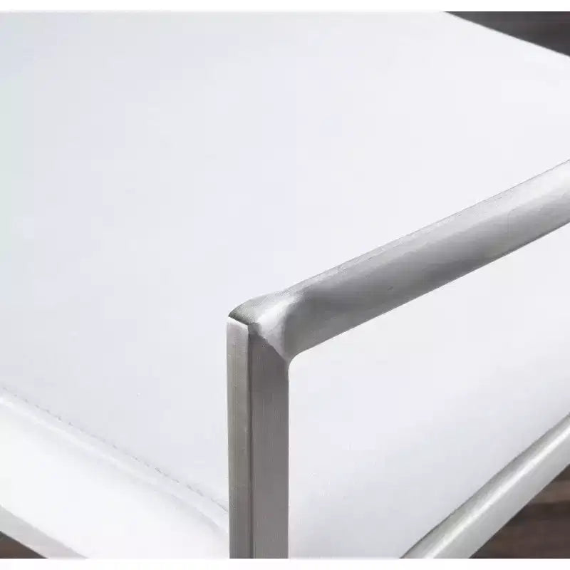 LumiSource Lot de 3 tabourets de bar hauteur comptoir Fuji Stacker Acier inoxydable/blanc