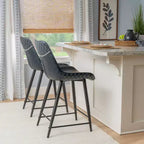 Tabouret de bar rembourré Linon Elder à hauteur de comptoir bleu