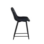 Tabouret de bar rembourré Linon Elder à hauteur de comptoir bleu