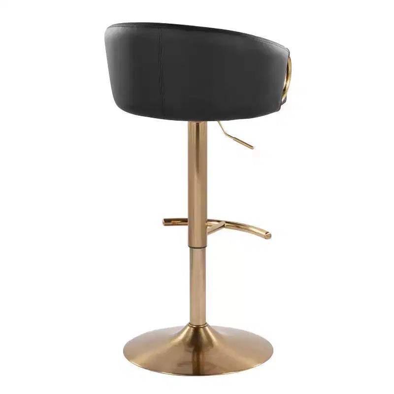 LumiSource Lot de 2 tabourets de bar réglables Claire Or/PU noir