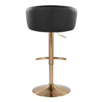 LumiSource Lot de 2 tabourets de bar réglables Claire Or/PU noir