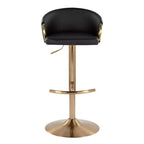 LumiSource Lot de 2 tabourets de bar réglables Claire Or/PU noir