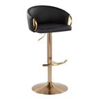 LumiSource Lot de 2 tabourets de bar réglables Claire Or/PU noir