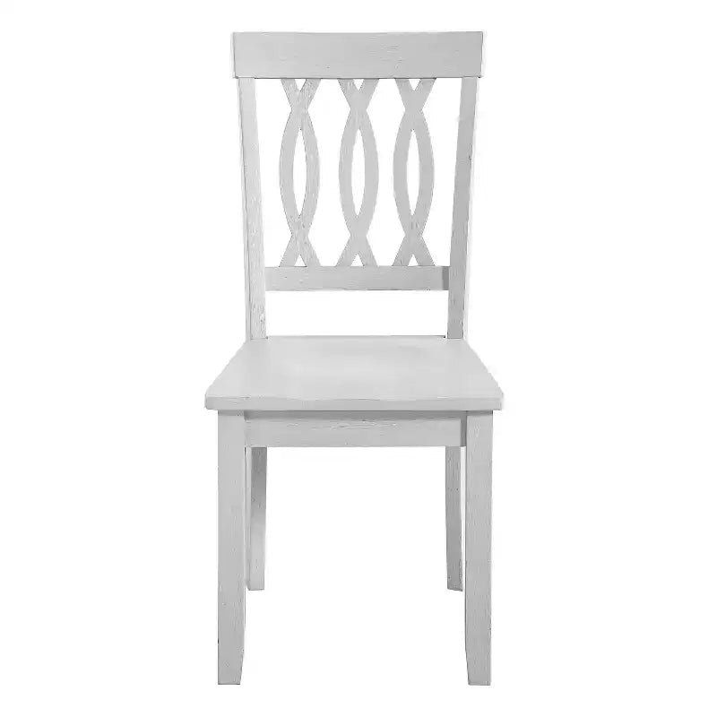 Lot de 2 chaises d'appoint Naples blanches de 18 pouces - Steve Silver Co. : Bois d'hévéa, dossier haut, sans accoudoirs, certifié CARB