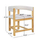 Christopher Knight Home Lot de 2 chaises de salle à manger Caleb en bois d'hévéa rembourrées avec dossier ouvert beige/naturel