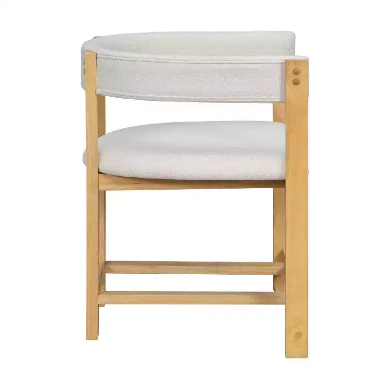 Christopher Knight Home Lot de 2 chaises de salle à manger Caleb en bois d'hévéa rembourrées avec dossier ouvert beige/naturel