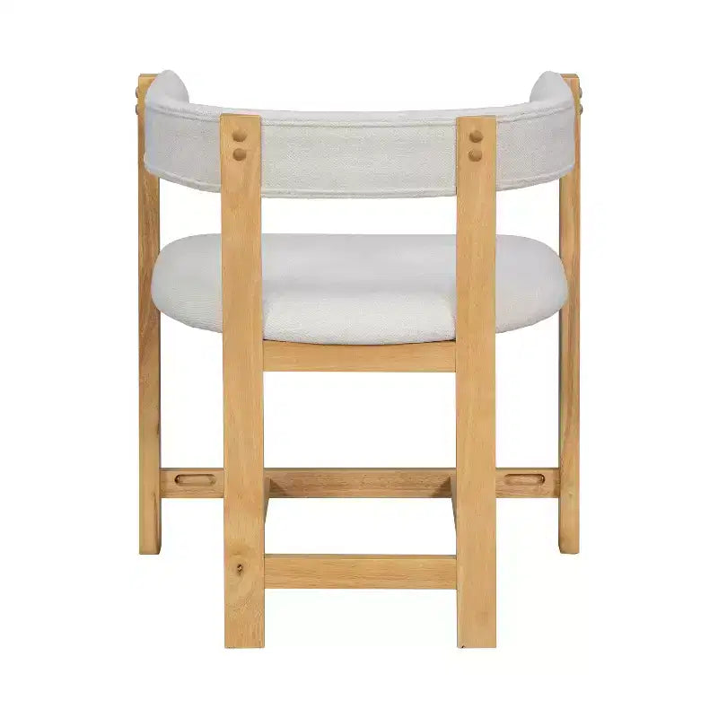 Christopher Knight Home Lot de 2 chaises de salle à manger Caleb en bois d'hévéa rembourrées avec dossier ouvert beige/naturel