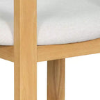 Christopher Knight Home Lot de 2 chaises de salle à manger Caleb en bois d'hévéa rembourrées avec dossier ouvert beige/naturel